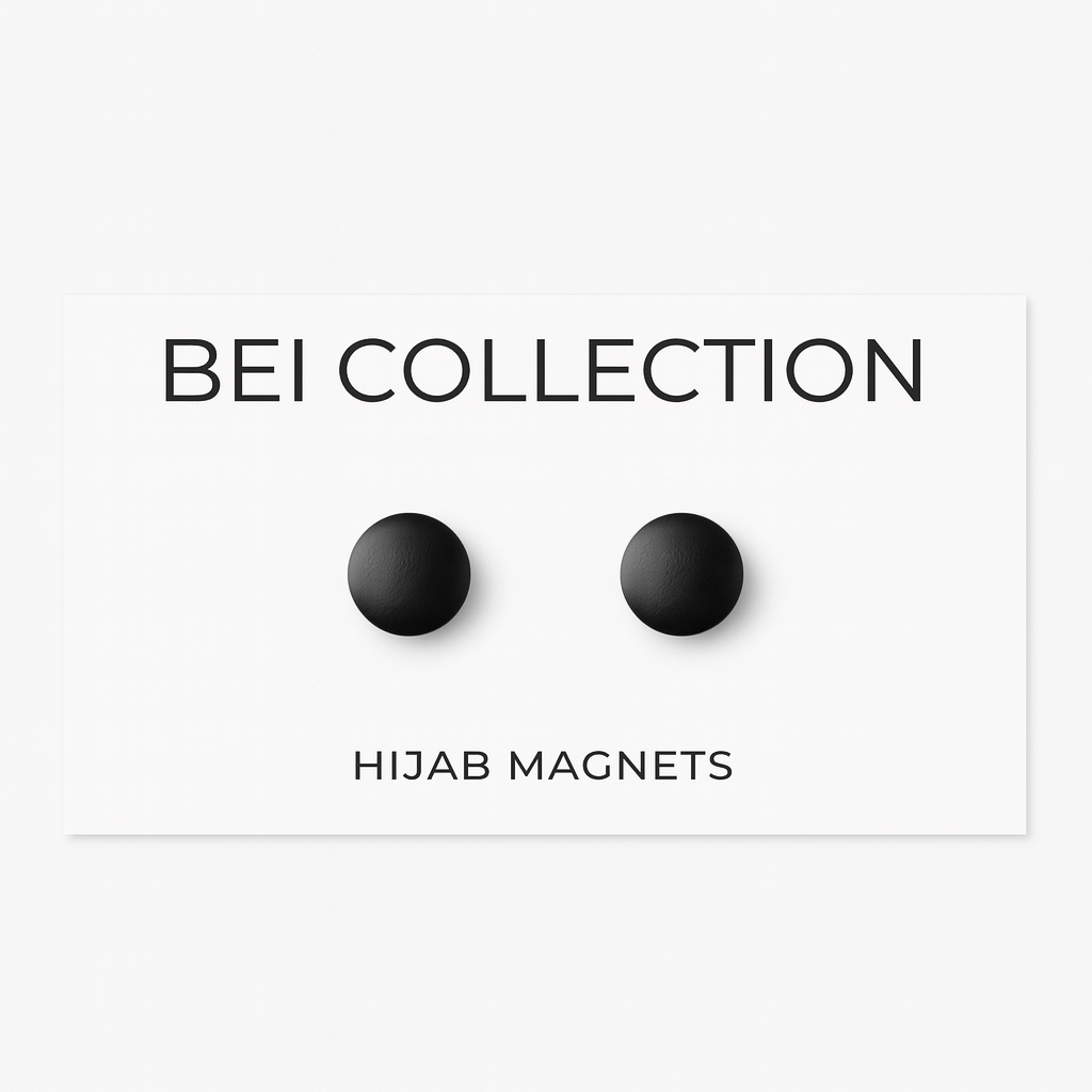 Black hijab magnets for pin-free scarf styling
