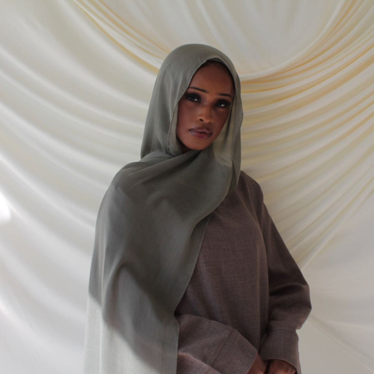 Zeytuna olive green modal hijab by BeiCollection